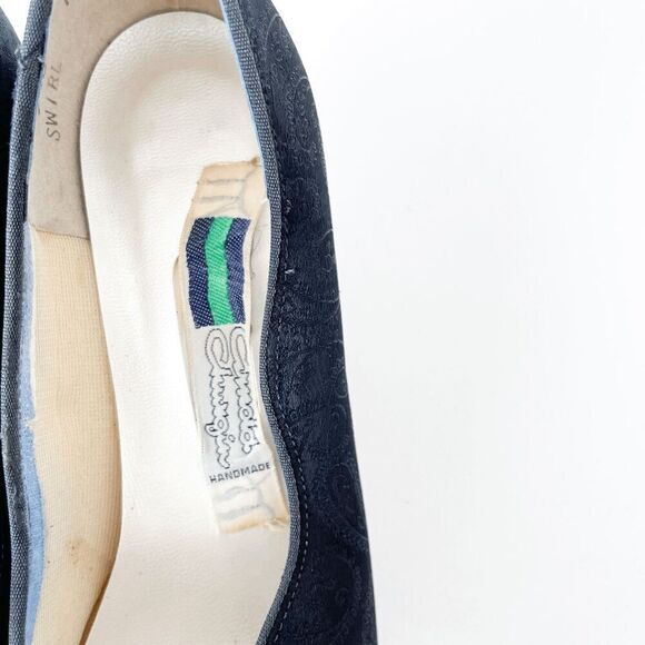 Arnold Churgin Womens Paisley Satin Pointed Toe Heeled Pump Shoes Black Size 5.5 - Picture 7 of 7